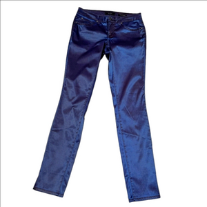 Blue Satin Jessica Simpson Forever Skinny Jean Pant Y2K Shiny Jeanswear